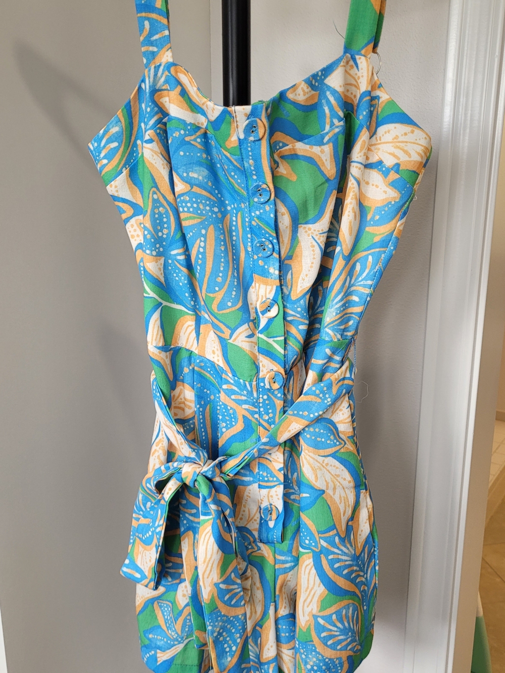 Tropical Print One-Piece Romper NWOT
